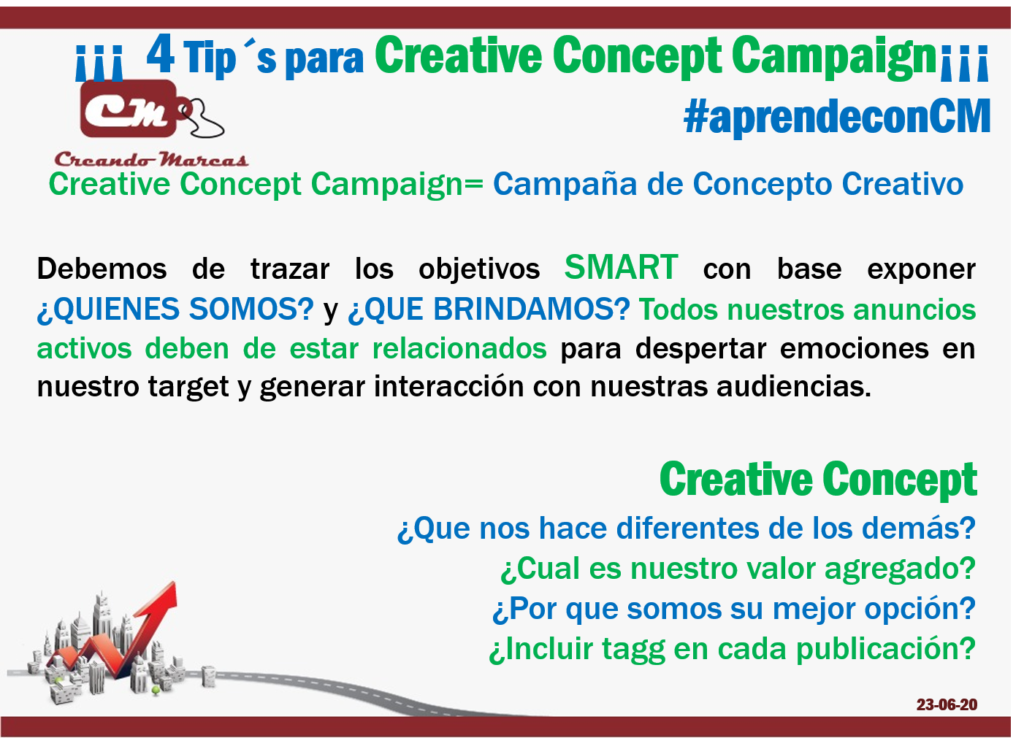 ¡¡¡  4 Tip´s para Creative Concept Campaign¡¡¡
#aprendeconCM #MarketingDigital #MarketingTips
