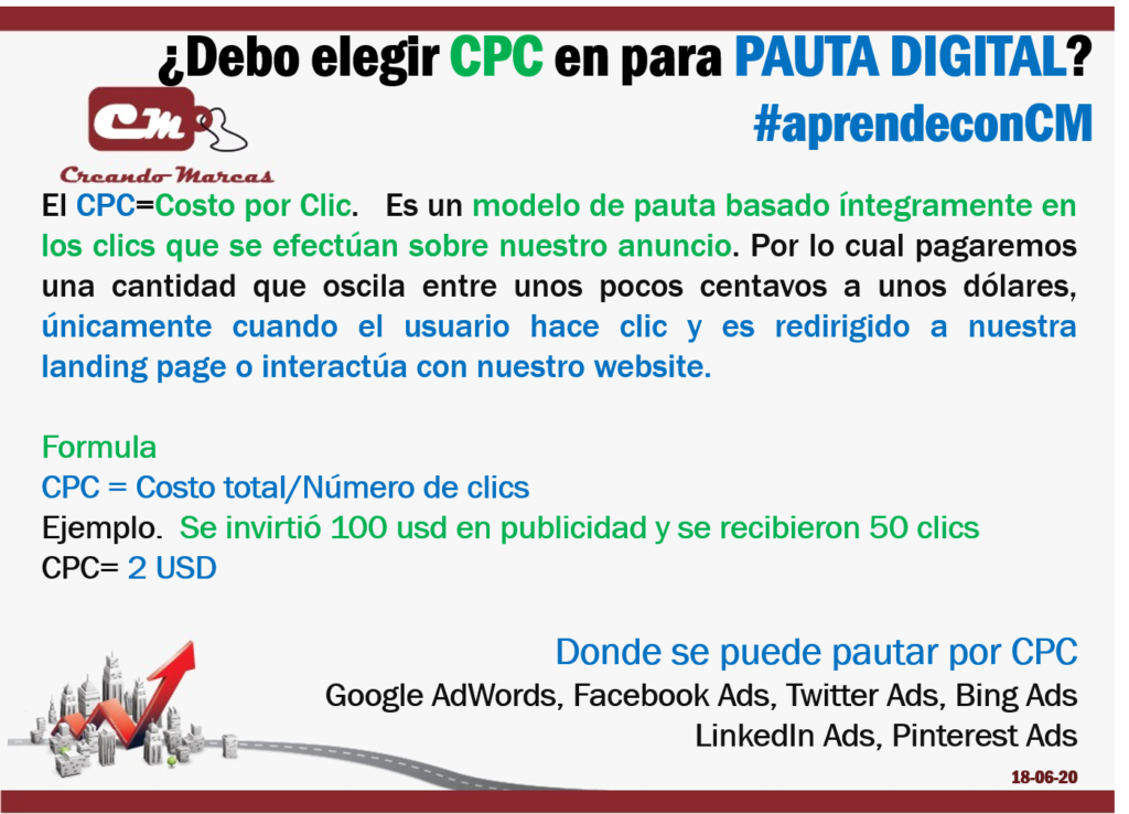 ¿Debo elegir CPC en para PAUTA DIGITAL?
 #aprendeconCM
