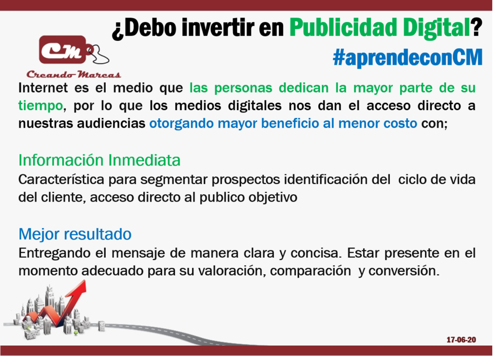 ¿Debo invertir en Publicidad Digital?
 #aprendeconCM
