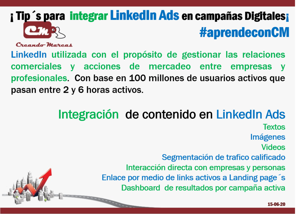 ¡ Tip´s para  integrar LinkedIn Ads en campañas Digitales¡
 #aprendeconCM
