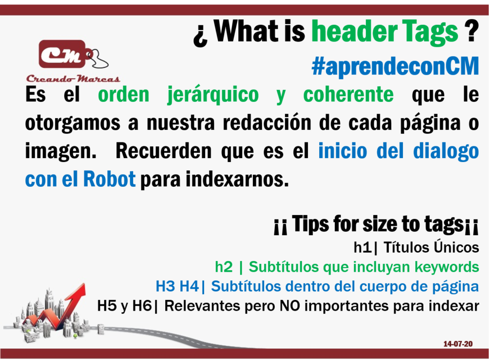 ¡¡ Tips for size to tags¡¡ 
 h1| Títulos Únicos
h2 | Subtítulos que incluyan keywords
H3 H4| Subtítulos dentro del cuerpo de página
H5 y H6| Relevantes pero NO importantes para indexar